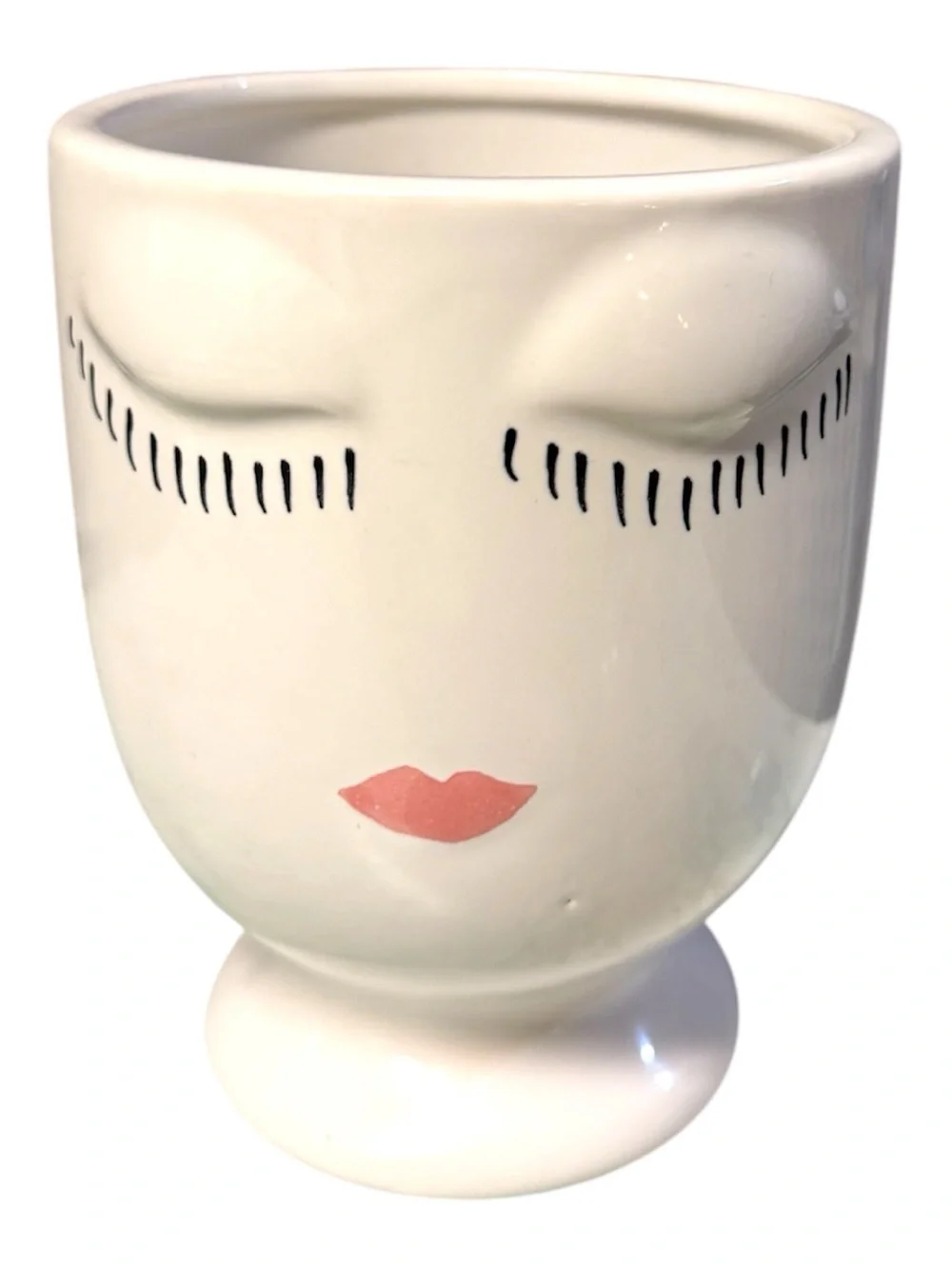 Afloral Vanilla Medium Celfie Ceramic Vase Brush Holder + BestBling Rose Brush